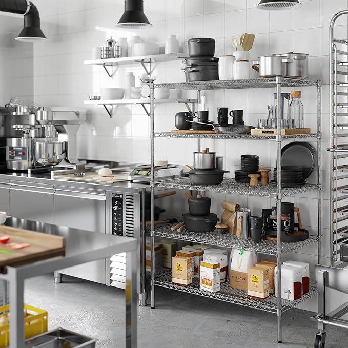 24" Deep x 42" Wide x 64" Height Wire Shelving Kit | 5-Tier | NSF Commercial Storage Rack Unit