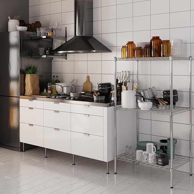 21" Deep x 30" Wide x 54" Height Wire Shelving Kit | 3-Tier | NSF Commercial Storage Rack Unit