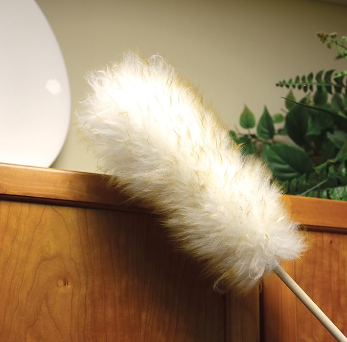 Norpro 24-Inch Pure Lambs Wool Duster with Wood Handle