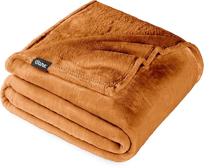 Bare Home Fleece Blanket - Twin/Twin Extra Long - Ultra-Soft Lightweight for Bed, Sofa, and Couch - Luxury Microplush - Cozy Warm Blanket (Twin/Twin XL, Sienna)