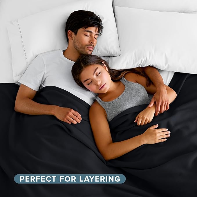 Bare Home Polar Fleece Blanket - King - Black - Warm & Cozy - Premium Fleece - Throw for Bed, Sofa, Camping, Travel and Cold Nights - Lightweight Blanket (King, Black)