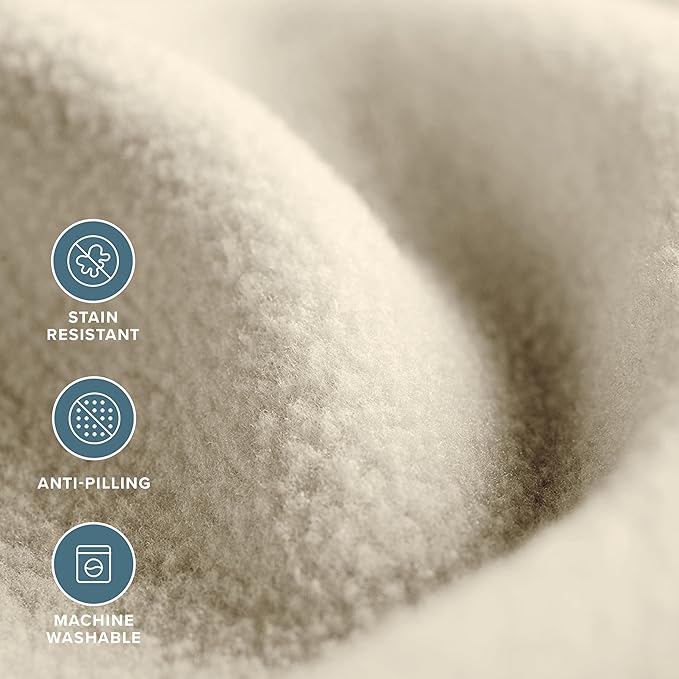 Bare Home Polar Fleece Blanket - King - Oyster - Warm & Cozy - Premium Fleece - Throw for Bed, Sofa, Camping, Travel and Cold Nights - Lightweight Blanket (King, Oyster)