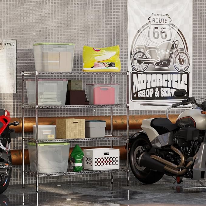 18" Deep x 48" Wide x 54" Height Wire Shelving Kit | 4-Tier | NSF Commercial Storage Rack Unit