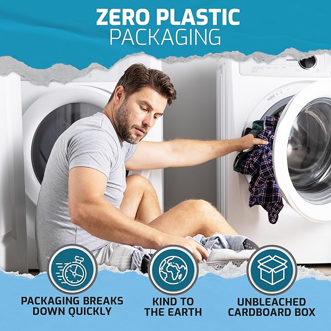 Dryer Sheets, 80 Bulk Loads - Laundry Fabric Softener Strips to Guard Against Static - Non Toxic for Sensitive Skin - Zero Waste and Plastic Free - Lightly Scented with Wrinkle Release Technology