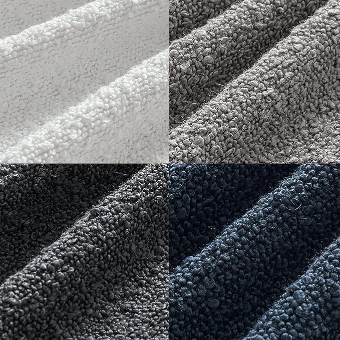 MIULEE Pack of 4 Decorative Textured Boucle Throw Pillow Covers 18x18 Inch Blue Gray Accent Solid Pillow Cases Soft Couch Cushion Covers for Modern Farmhouse Boho Chair Sofa Bed Livingroom Home Decor