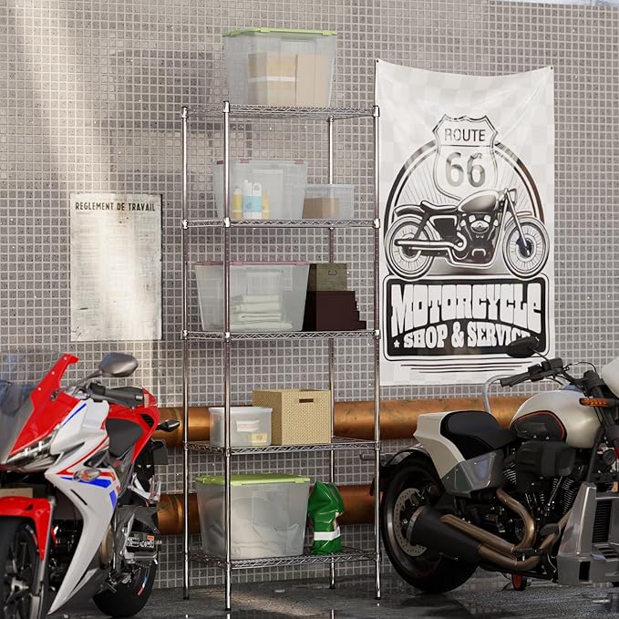 18" Deep x 30" Wide x 86" Height Wire Shelving Kit | 5-Tier | NSF Commercial Storage Rack Unit