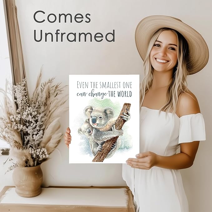 Koala Parent and Child Wall Art Print - Unframed - 11x14 | Inspirational Quote - Motivational Wall Art - Nursery Decor for Boys Room or Girls Room | Unisex Newborn Baby Gift