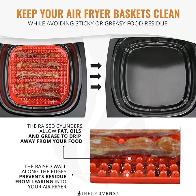 Air Fryer Rack Accessories Compatible with Cosori, Dash, Chefman, Secura, Nuwave®, Emeril Lagasse, Philips, Cozyna + More, 5pcs Stainless Steel Air Fryer Accessories with Heat Resistant Mats