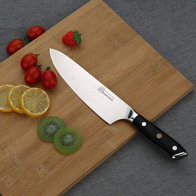 Qin Dynasty Series Chef Knife Pro Kitchen Knife 8 Inch Chef's knife High Carbon Damascus Steel Sharp paring knife with Ergonomic Handle