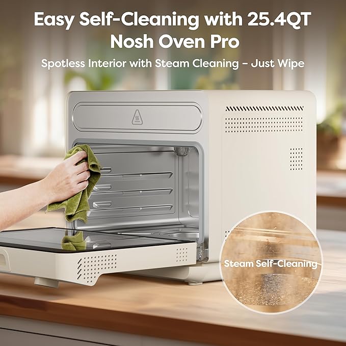 CIARRA Nosh Oven Pro 12-in-1 Countertop Steam Oven with Air Fryer, 25.4QT Steam Air Fryer Oven Combo, Convection Steam Oven Toaster with Rapid Steam, Bake, Steam Self-Clean, Dehydrate, Ferment, White