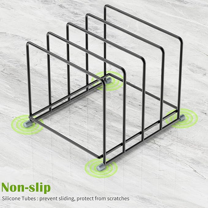 Cutting Board Organizer-1.6in Wide Kitchen Cutting Board Holder Stand for Pan,Baking Sheets,Cookie Sheets with 4 Slots,Baking Sheet Oragnizer(2PC-Large)