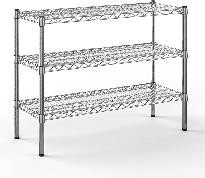 14" Deep x 36" Wide x 27" Height Wire Shelving Kit | 3-Tier | NSF Commercial Storage Rack Unit