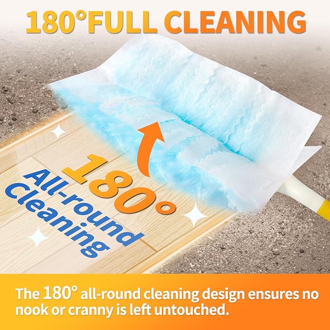 30 Count Electrostatic Duster Refills Compatible with Swiffer,Multi-Surface Dusting Refills,Microfibre Duster for Cleaning with 1Pcs Short Handle,Unscented