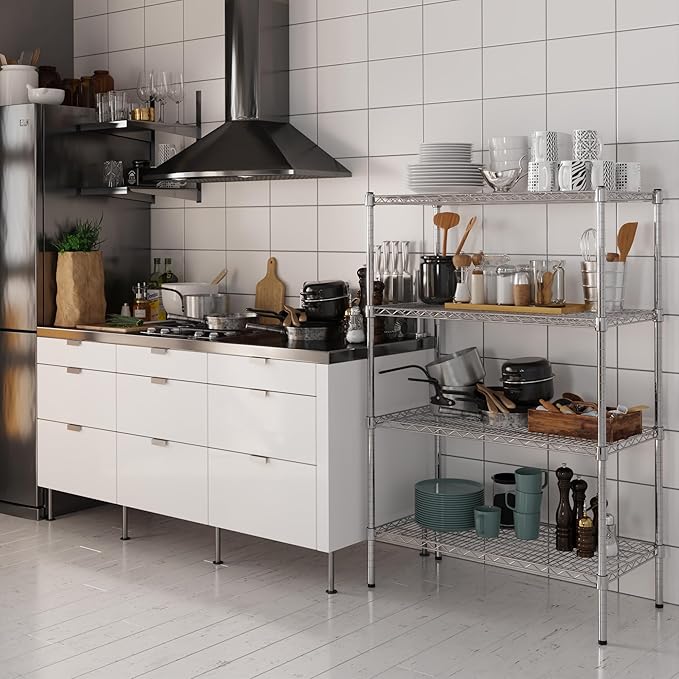 18" Deep x 36" Wide x 54" Height Wire Shelving Kit | 4-Tier | NSF Commercial Storage Rack Unit