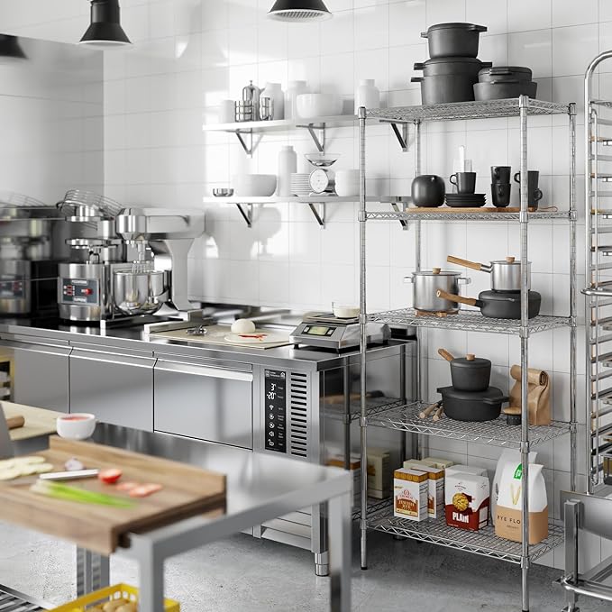 18" Deep x 30" Wide x 74" Height Wire Shelving Kit | 5-Tier | NSF Commercial Storage Rack Unit