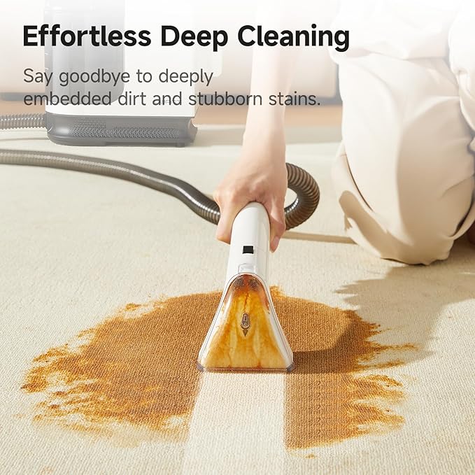 uwant Portable Carpet Cleaner 18Kpa Powerful Suction Spot Upholstery Cleaner for Deep Cleaning Self-Cleaning Carpet Cleaner Machine with Exclusive Specialty Tools for Pets (Pro 18Kpa)