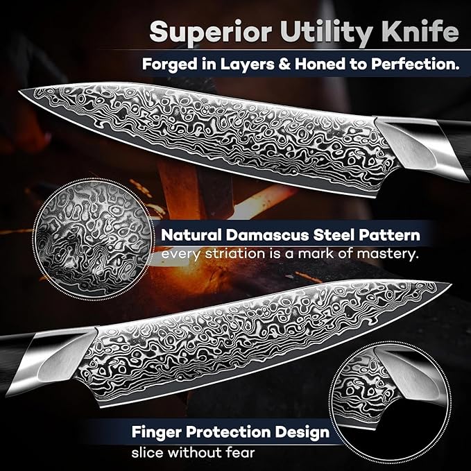 DRAGON RIOT Japansec Paring Knife 5 inch, VG-10 Steel Fruit Knives, Japanese Peeling Knife with Ergonomic Wood Handle