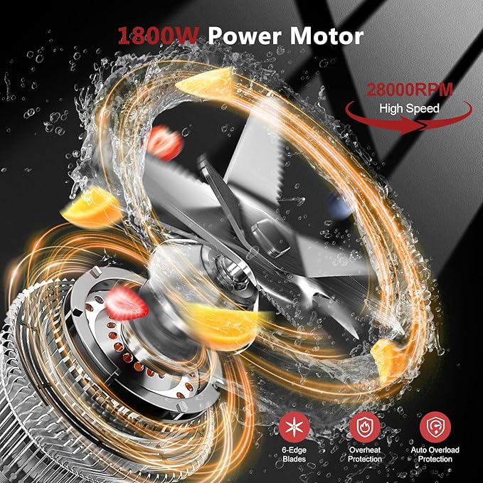 1800W Smoothie Blender and Grinder Combo 70OZ Large Capacity Countertop Blenders for Kitchen High Speed Blender for Smoothies Ice Crushing Frozen Drinks Puree (Dark Red)