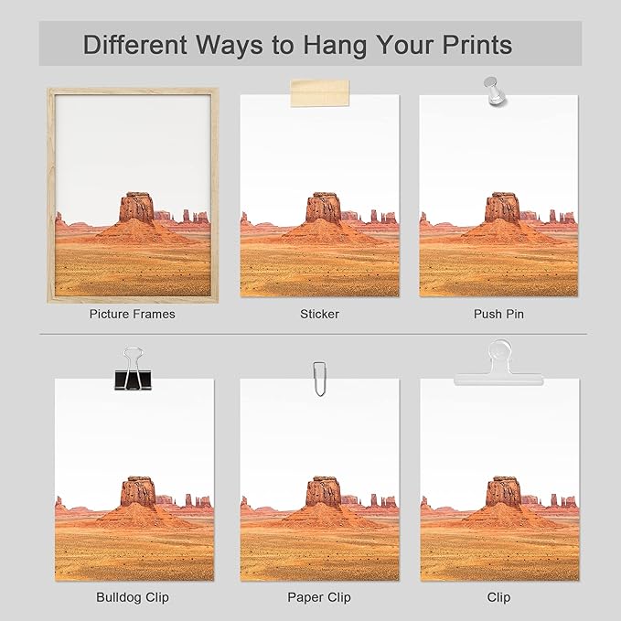 SIGNWIN Poster Bathroom Decor 8"x10"x 4, Wall Art Room Decor Multicolor for Living Room, Bedroom, Office Arizona Texas Mountain Valley Landscape Nature Wilderness Photography Decorative Southwest