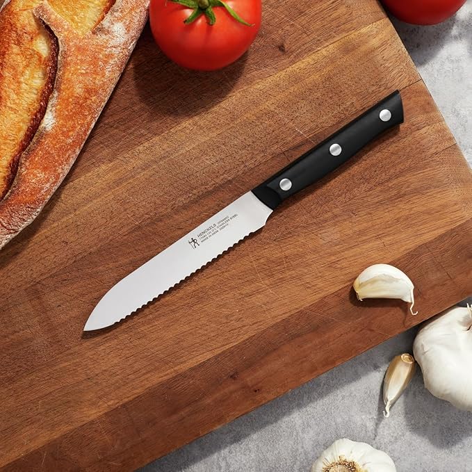 HENCKELS Dynamic Razor-Sharp 5-inch Utility Knife, Tomato Knife, German Engineered Informed by 100+ Years of Mastery