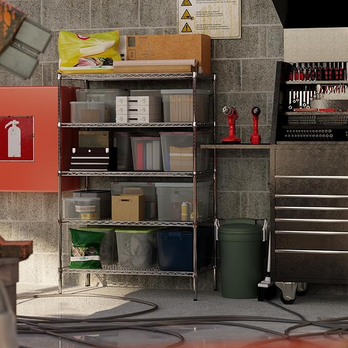 24" Deep x 42" Wide x 64" Height Wire Shelving Kit | 5-Tier | NSF Commercial Storage Rack Unit