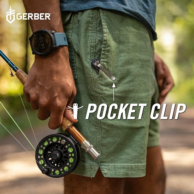 Gerber Gear Fastball (Magnacut) - Slim, Lightweight Folding Pocket Knife with Lock Release and 3-Position Clip - EDC Gear - Made in USA - Magnacut Blue