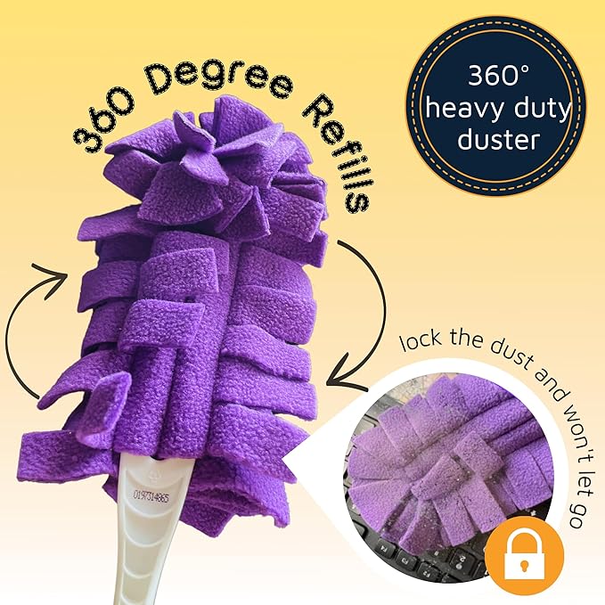 Flammi 360° Fleece Duster Refills for Swiffer, Reusable Duster Refills Heavy Duty Compatible with Swiffer Hand Duster (6 Pack-Mixed Color)