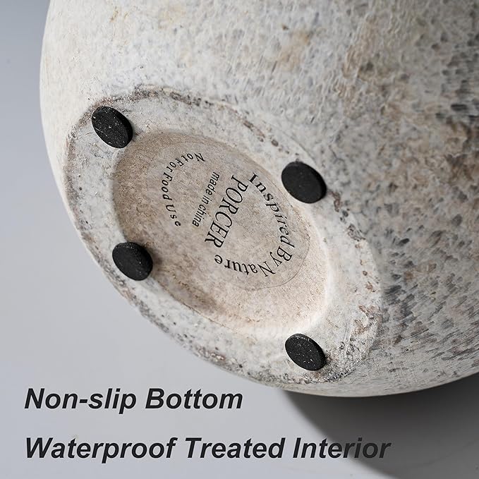 Antique Ceramic Vase, 5.8 Inch Terracotta Vase with Handles, Decorative Rustic Vase for Home Decor, Farmhouse, Living Room, Table, Bedroom, Entrance, Office - Gray