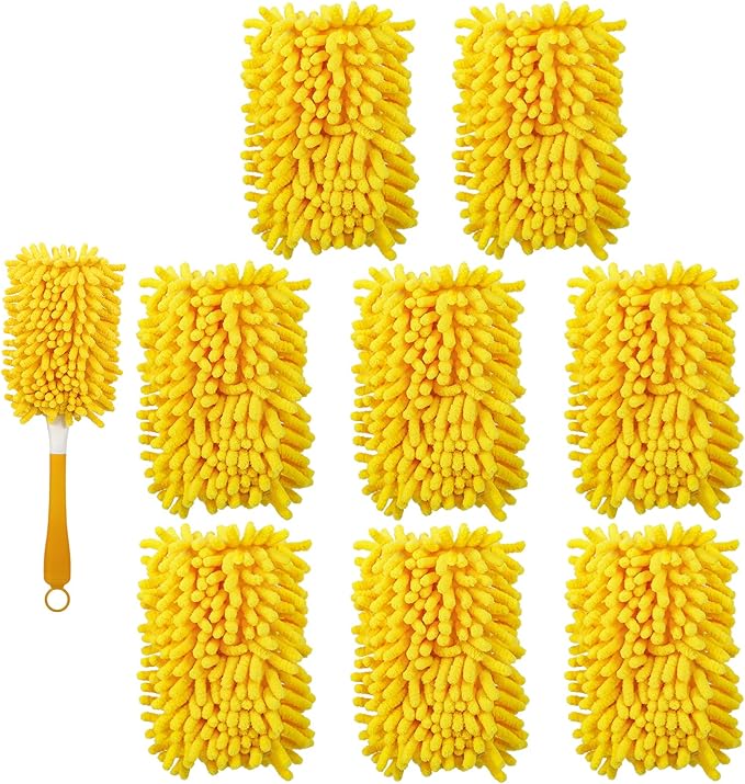 8 Pack Reusable Duster Refill Compatible with Swiffer Hand Duster - 360 Heavy Duty Dusters Refills - Microfiber Ceiling Fan Duster for Swiffer Dusters Extended Handle (Handle is Not Included)