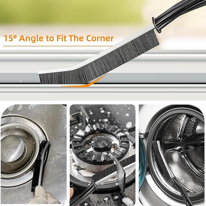 3Pcs Hard-bristled Crevice Cleaning Brush, Multifunctional Thin Gap Scrub Brush, Bathroom Cleaner Tools for Household Use, Kitchen, Window, Toilet, Grout, Faucets, Car