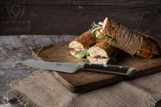 Dalstrong Ultimate Sandwich Knife - 6 inch Utility Knife - Gladiator Series Elite - Spreader - Forged German High-Carbon Steel - Sheath Included - Ham, Cheese, Bread Knife Gift- NSF Certified