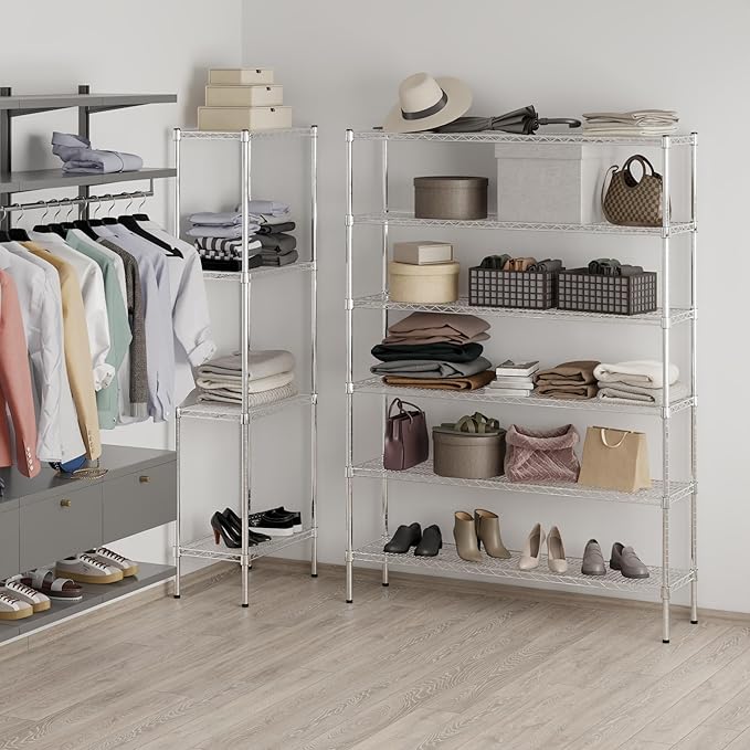 14" Deep x 54" Wide x 74" Height Wire Shelving Kit | 6-Tier | NSF Commercial Storage Rack Unit