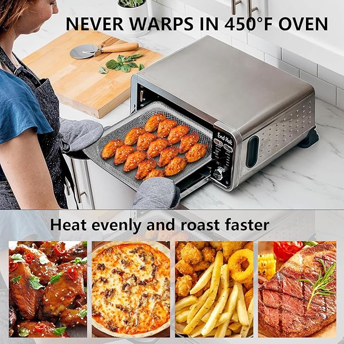 Stainless Steel Air Fryer Basket Compatible with Ninja Foodi SP100, FT102, SP102, SP101, SP101C 8-in-1 Digital Air Fry Oven