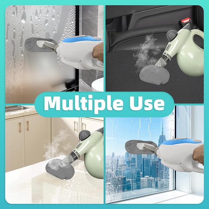 10 Pack Microfiber Cloth for Handheld Steam Shot, Steam Cleaner Accessories, Reusable Washable Steam Mop Pads Compatible with Most of Handheld Steam Shot/Cleaners (Grey)