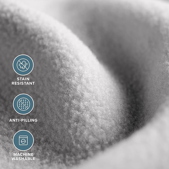 Bare Home Polar Fleece Blanket - Full/Queen - Warm & Cozy - Premium Fleece - Throw for Bed, Sofa, Camping, Travel and Cold Nights - Lightweight Blanket (Full/Queen, Light Grey)