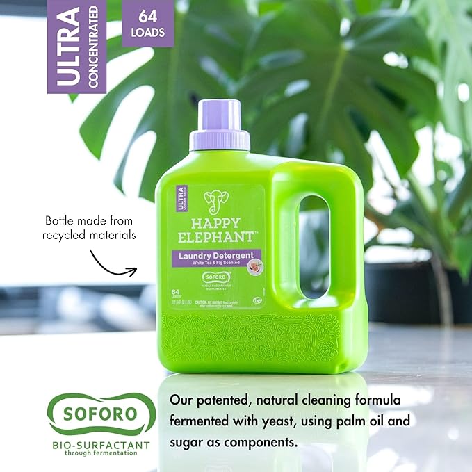 Liquid Laundry Bundle, White Tea & Fig Scent, Natural Laundry Detergent & Fabric Softener, Plant Based, Stain Remover & Fabric Conditioner, Gentle on Skin, 64 Fl Oz Each, 2 Pack