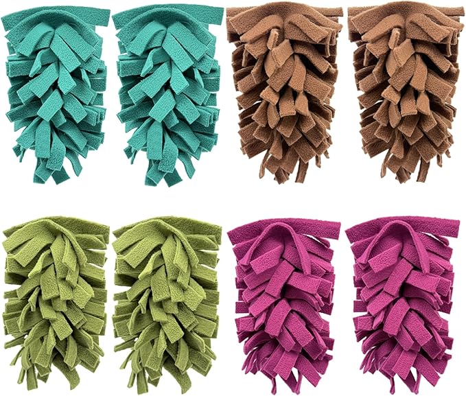8 Pack 6 Layer Fleece Duster Refills for Swiffer Hand Duster, Zero Waste, 360-degree Cleaning,Reusable and Washable Replacement Dusters for Cleaning Ceiling Fan Hardwoods and Furniture(Dark Color)