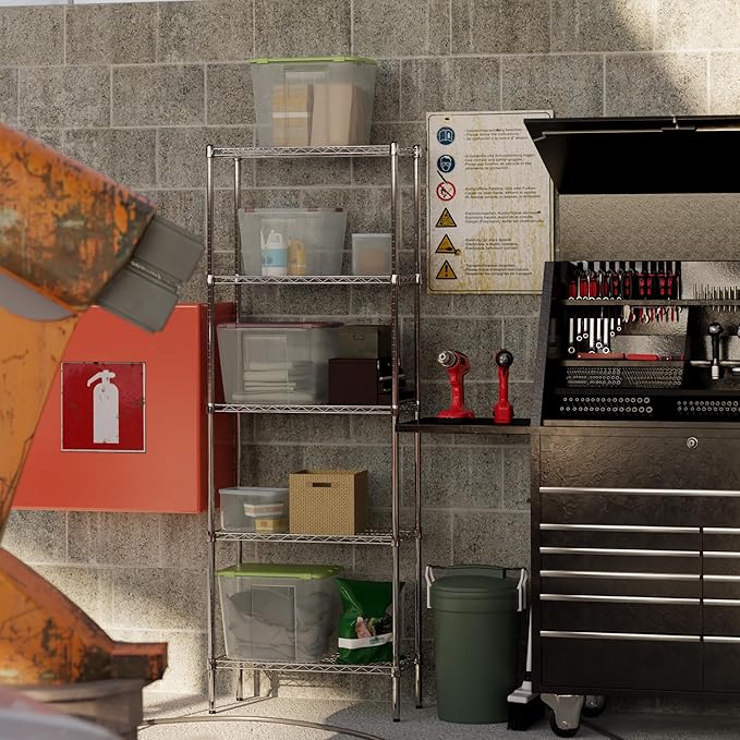 14" Deep x 30" Wide x 86" Height Wire Shelving Kit | 5-Tier | NSF Commercial Storage Rack Unit