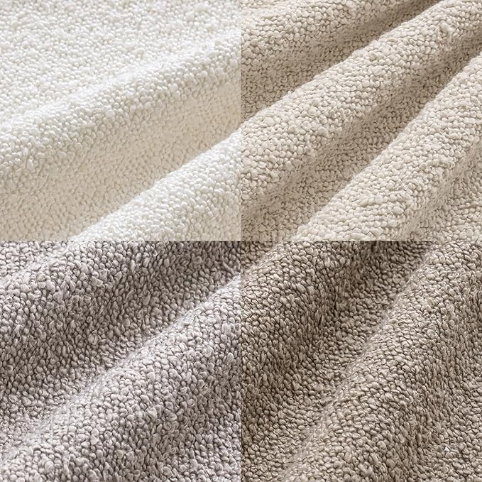 MIULEE Pack of 4 Decorative Textured Boucle Throw Pillow Covers 18x18 Inch Neutral Accent Solid Pillow Cases Soft Couch Cushion Covers for Modern Farmhouse Boho Chair Sofa Bed Livingroom Home Decor