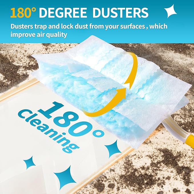 Disposable Microfiber Feather Duster Refills, Multi-Surface Duster Compatible with Swiffer Dusters Handle, 30 Count(Unscented, Pack of 1)
