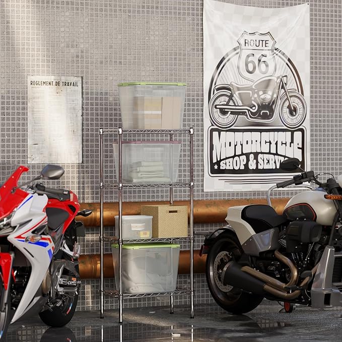 14" Deep x 24" Wide x 54" Height Wire Shelving Kit | 4-Tier | NSF Commercial Storage Rack Unit