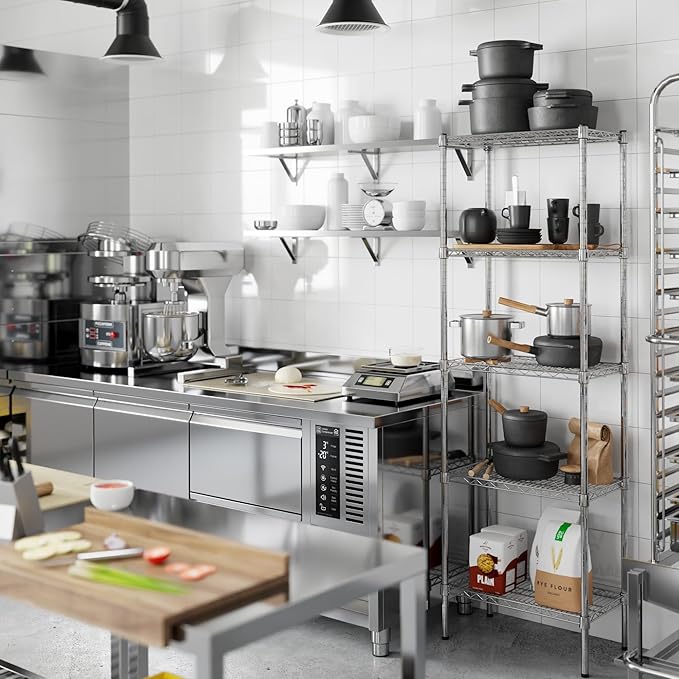 14" Deep x 24" Wide x 74" Height Wire Shelving Kit | 5-Tier | NSF Commercial Storage Rack Unit