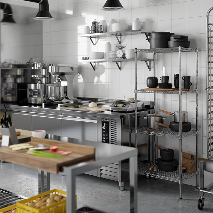 18" Deep x 24" Wide x 64" Height Wire Shelving Kit | 4-Tier | NSF Commercial Storage Rack Unit