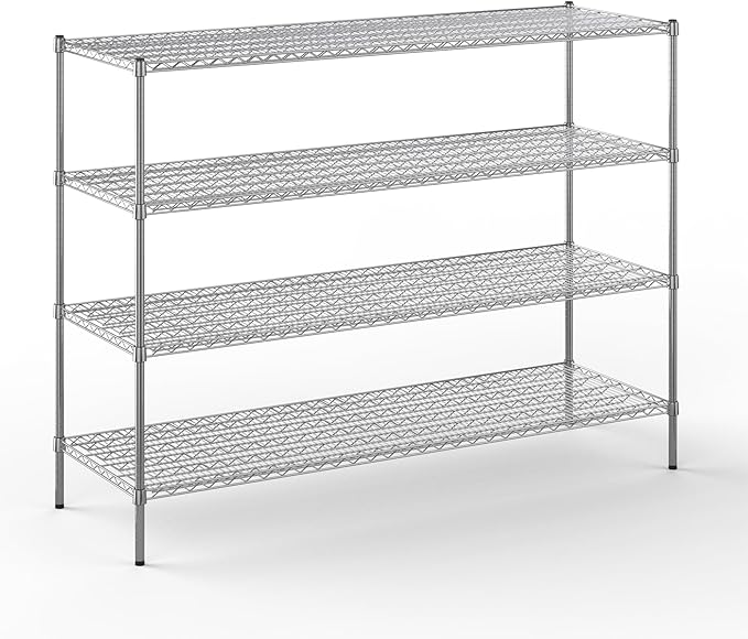24" Deep x 72" Wide x 54" Height Wire Shelving Kit | 4-Tier | NSF Commercial Storage Rack Unit