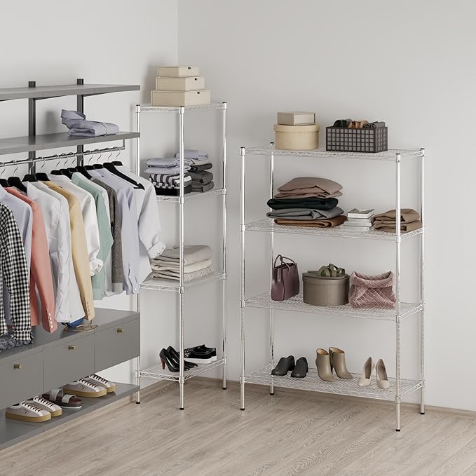 18" Deep x 42" Wide x 64" Height Wire Shelving Kit | 4-Tier | NSF Commercial Storage Rack Unit