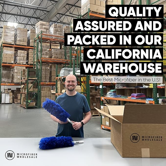 2 Pack of Microfiber Flexible Dusters | from Microfiber Wholesale | Clean Ceiling Fans, Cobwebs, Light Fixtures, Delicate Objects