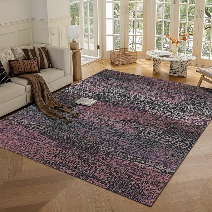 RUGSURE Washable Area Rug - 1/6 Thick - Stain & Water Resistant Non-Slip - Resistant Rug for Living Room, Bedroom, Nursery, Pet & Child Friendly, Vintage Charm Area Rugs (Burgundy, 3' x 5 ')