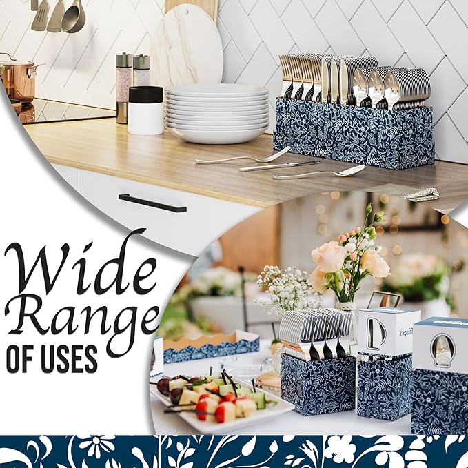 Exquisite Silver Plastic Silverware Heavy Duty 300 Pack - Utensil Caddy For Parties, Utensil Holder For Kitchen Counter 100 Each Plastic Spoons Forks & Knives Set Flatware Sets Disposable Silverware.