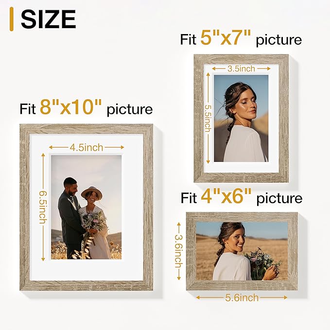 Vittanly 15 Pack Picture Frames Collage Wall Decor, Multi Sizes Including 3pcs 8x10, 6pcs 5x7 and 6pcs 4x6 Photo Frames, Gallery Frame Set for Wall or Tabletop Display, Light Wood