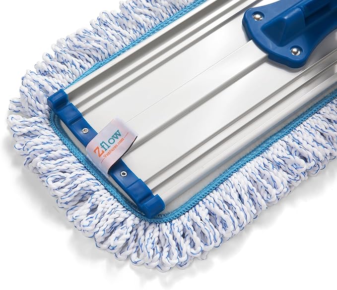 Zflow 18" Microfiber Dust Mop Pads 2-Pack - Premium Commercial Grade Washable Pads (18", Blue)